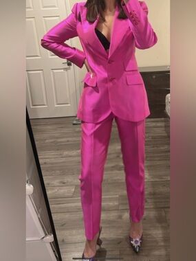 Dolce & Gabbana Vibrant Pink Tailored Blazer and Trousers